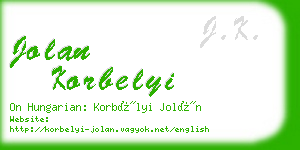 jolan korbelyi business card